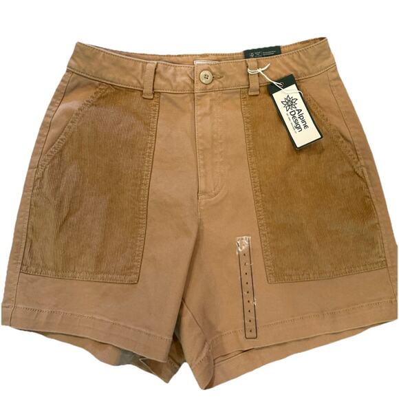 Alpine Design Women’s 5” Shorts Size 4 Sahara Sand Corduroy Mixed Fabric NWT - Picture 1 of 4
